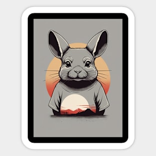 Chinchilla 4 - Japanese Retro Art Sticker